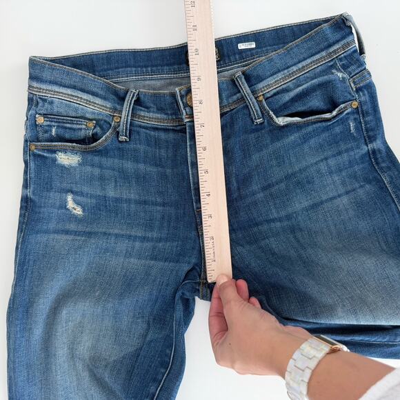 Mother Jeans Womens 26 The Cruiser Flare Low Rise Rough It Up Distressed Western - Picture 13 of 15